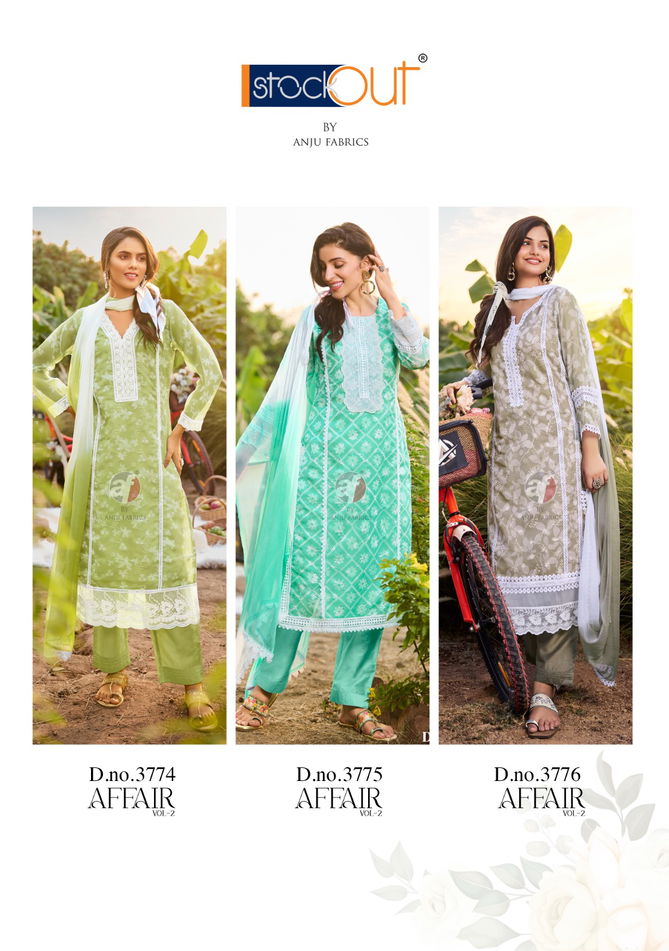 Affair Vol 2 By Anju Digital Printed Organza Designer Kurti With Bottom Dupatta Wholesale Online